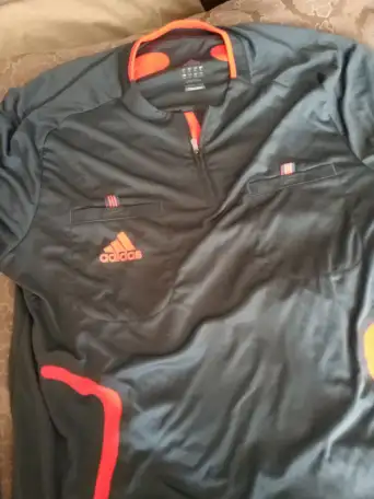 Adidas Новый Лонгслив Спортивная Кофта Длинные Рукава ширина w66см длина h82см цвет серый насыщенный оранжевые вставки, фотография 2