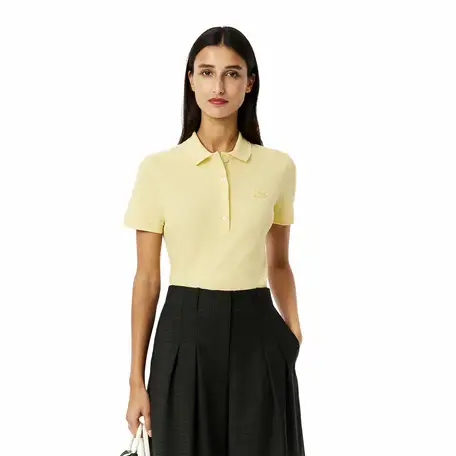 Женское поло lacoste slim fit из эластичного хлопка, фотография 1
