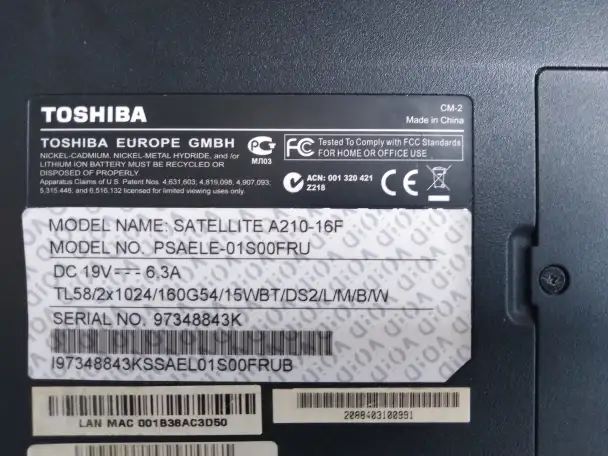 Тоshibа sаtеllitе A210-16F Ноутбук, фотография 4