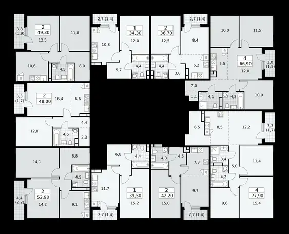 1-но комнатная квартира, 39,50 м², 8 эт., ЖК Прокшино, фотография 1