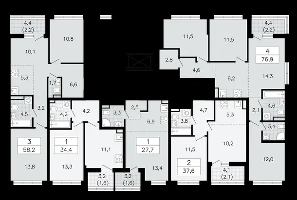 1-но комнатная квартира, 34,30 м², 5 эт., ЖК А101 Всеволожск, фотография 1
