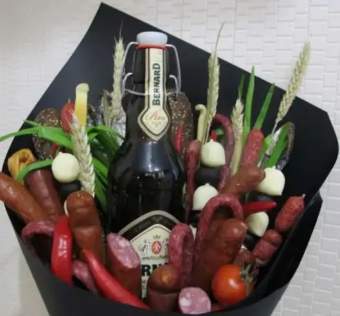 вкусный букет, сьедобный букет, букет из раков, фотография 2