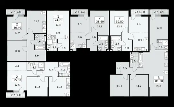 1-но комнатная квартира, 38,60 м², 2 эт., ЖК Скандинавия, фотография 1