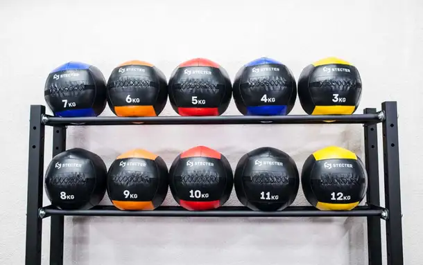 Набивной медицинский мяч (wallball) stecter 9 кг, фотография 4