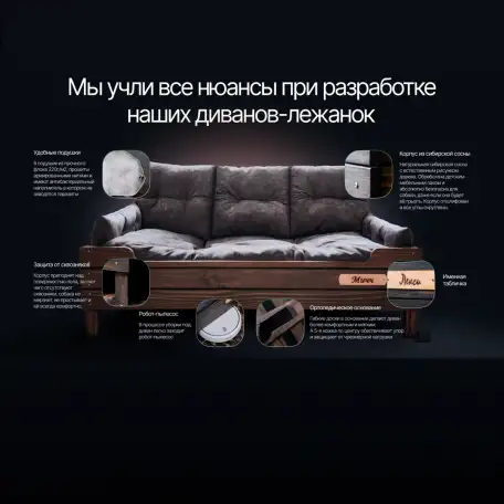 Диван для собак крупных пород 120х80 см Именной, Лежанка для собак и ко, фотография 5