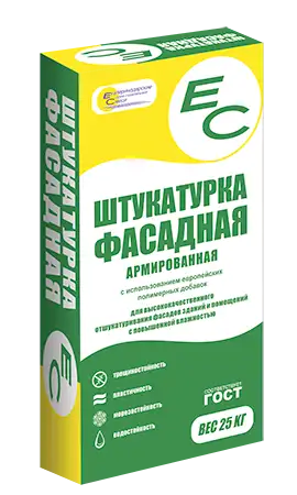 ЕС-штукатурка цементная фасадная Серая, 25кг, фотография 1