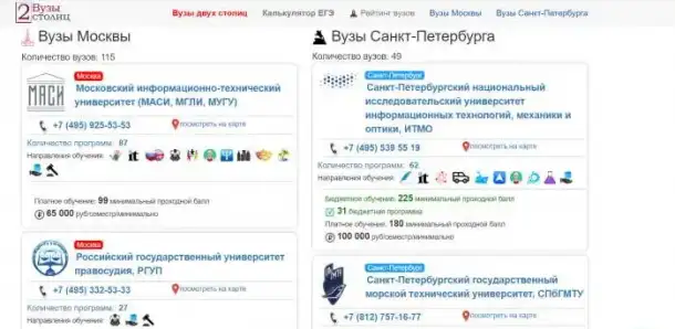Готовый бизнес - сайты по поиску вузов в Санкт-Петербурге, фотография 4
