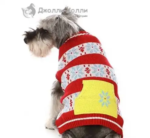 Свитер Lovable Dog Снежинки с карманом, фотография 2