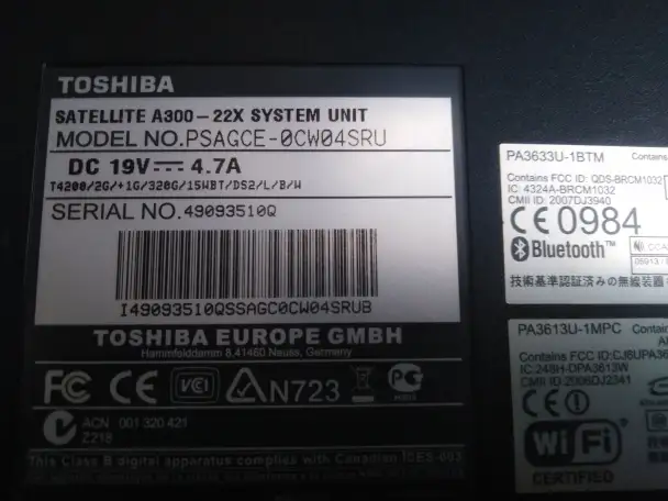 Toshiba Satellite A300-22X ноутбук intel Pentium T4200, фотография 10