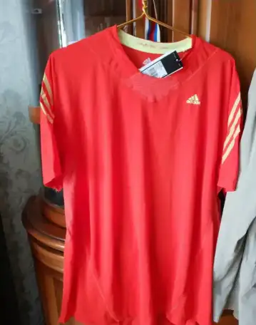 Новая футболка Reebok длинные рукава серая оранжевые полосы тянется Ширина пог  66 см Высота 82 см, фотография 3