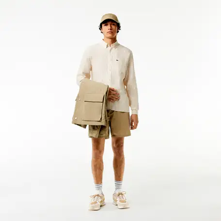 Мужская льняная рубашка lacoste в полоску, фотография 4