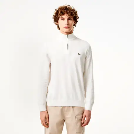 Мужской хлопковый свитер lacoste на молнии с высоким воротом, фотография 1