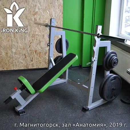Наклонная скамья для жима лежа со стойками iron king ik105, фотография 5