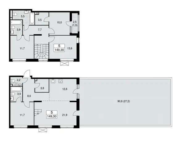 Продам дуплекс 149,30 м2, Проектируемый проезд № 7029, к. 5.1.1, фотография 2