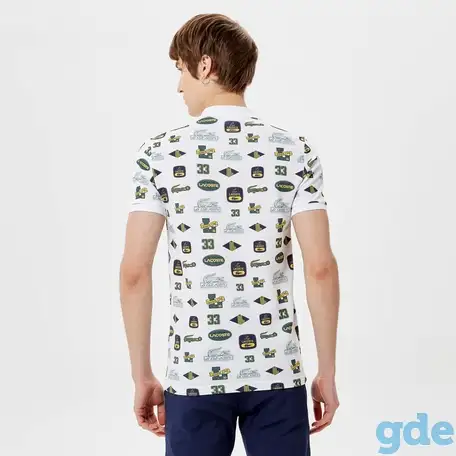 Мужское поло lacoste slim fit с принтом, фотография 2