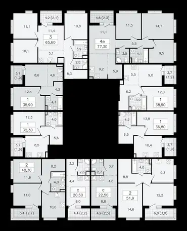 3-х комнатная квартира, 77,30 м², 12 эт., ЖК А101 Всеволожск, фотография 1