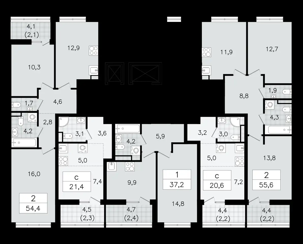 1-но комнатная квартира, 37,20 м², 4 эт., ЖК А101 Всеволожск, фотография 1