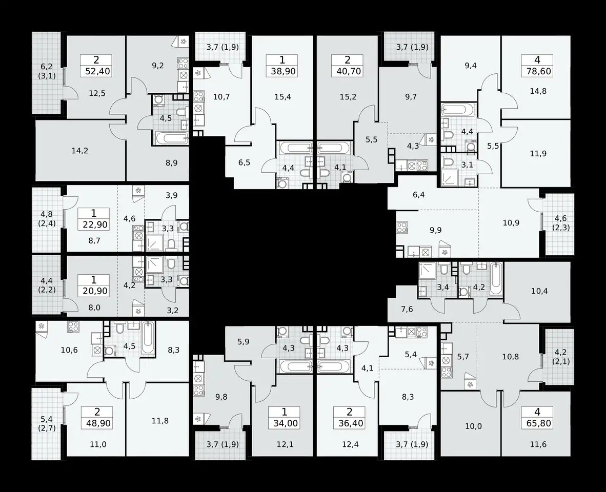 2-х комнатная квартира, 40,50 м², 6 эт., ЖК Деснаречье, фотография 1