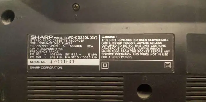 Двухкассетная магнитола Sharp WQ CD 220L GY stereo radio cassette recorder with compact disk pleer 32w  22012 V, фотография 3