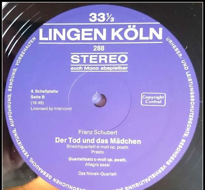 Франц Шуберт «Der Tod und das Madchen» LP, фотография 3