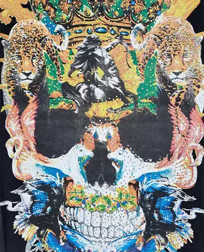 Philipp plein большого размера белая мужская футболка с черепом, фотография 5
