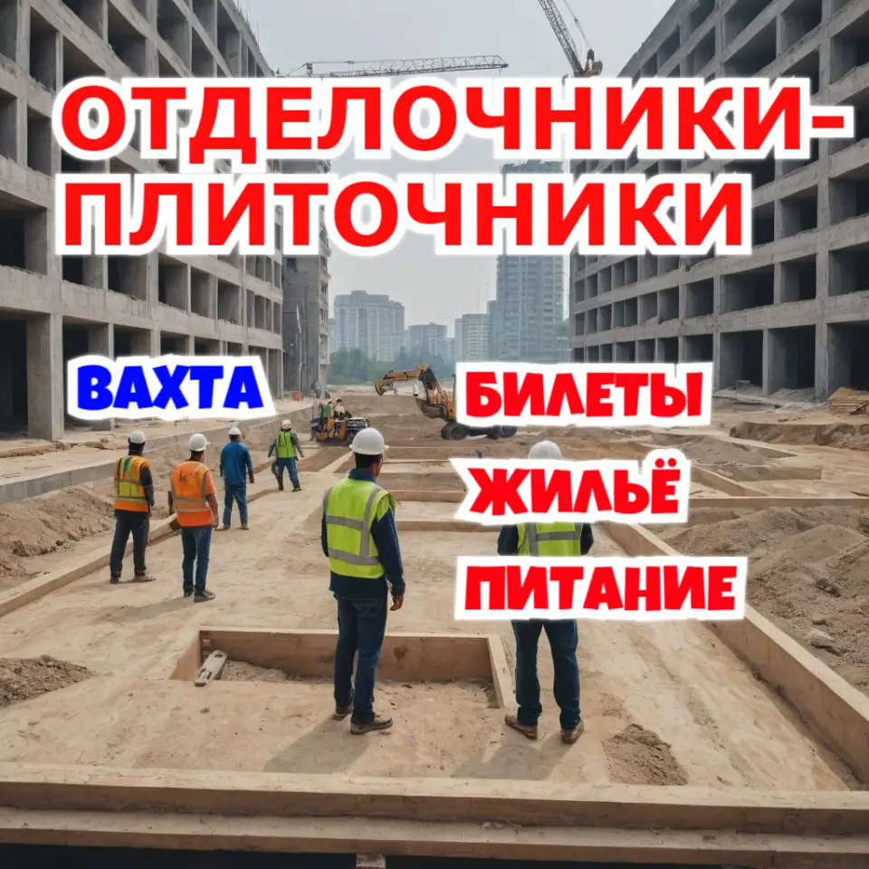Требуются отделочники, плиточники ВАХТА билеты, жильё, питание, фотография 1