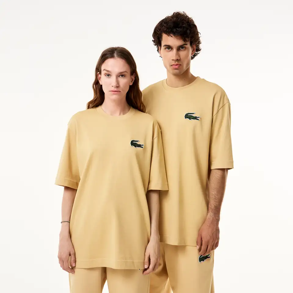 Футболка lacoste oversizedd unisex из органического хлопка, фотография 1