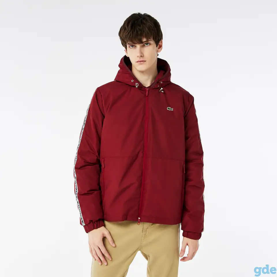 Мужская влагоотталкивающая куртка lacoste с капюшоном, фотография 1
