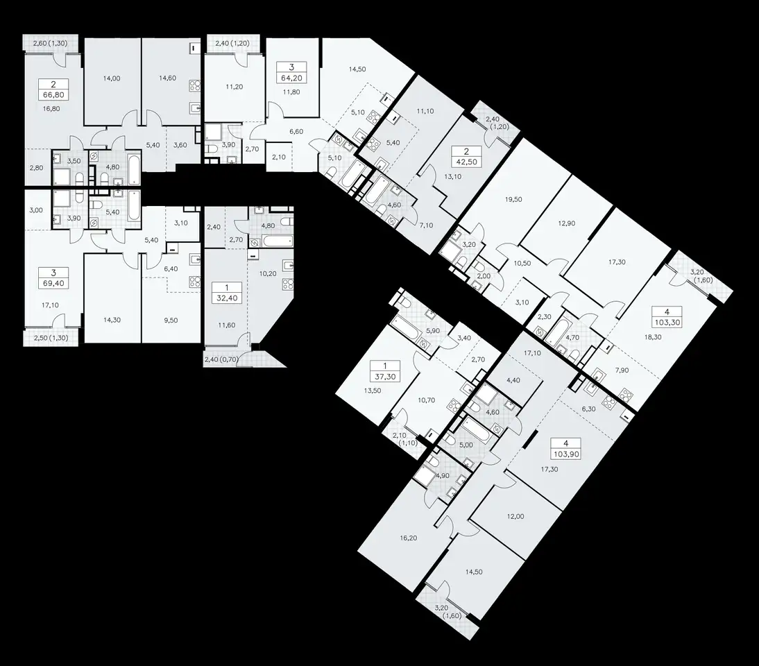2-х комнатная квартира, 66,80 м², 13 эт., ЖК Дом на Зорге, фотография 1