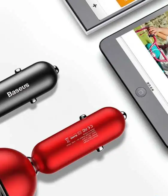Автомобильное зарядное устройство Baseus 360°rotation Daul input Digital display Car Charger, фотография 4