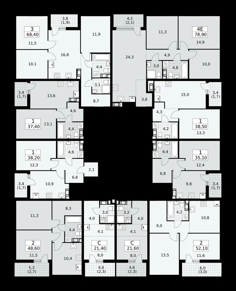 2-х комнатная квартира, 48,60 м², 4 эт., ЖК А101 Лаголово, фотография 2