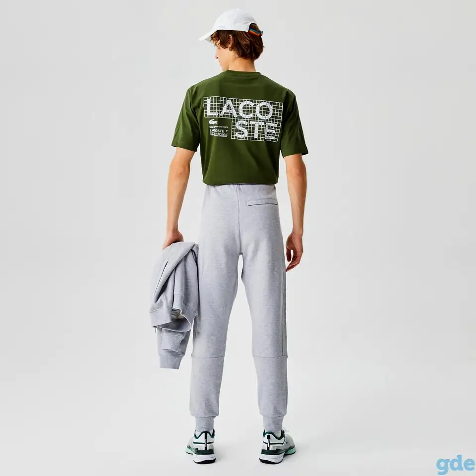 Мужские спортивные брюки lacoste slim fit с флисом, фотография 3
