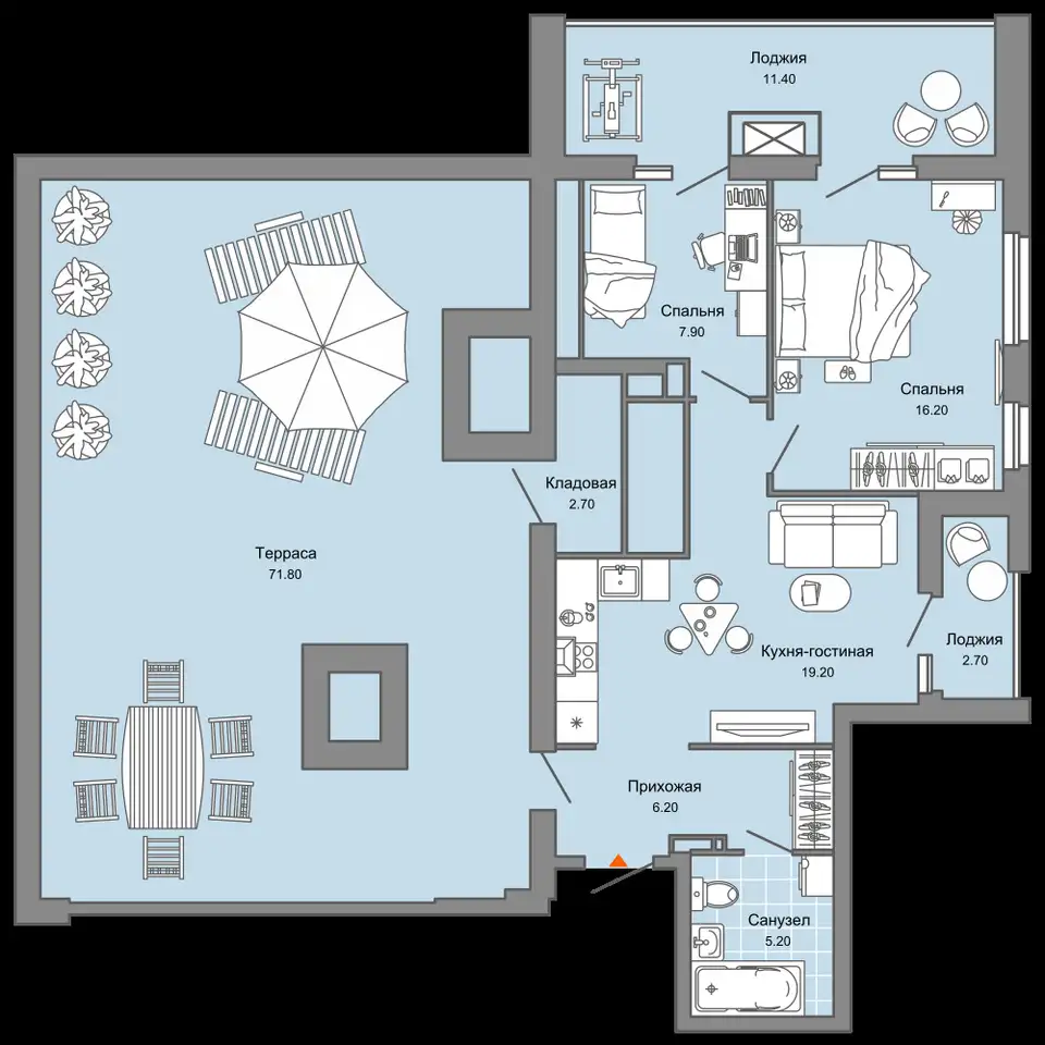 Квартира, 86,00 м², 15 эт., Ул. дзержинского, д. 31а, фотография 1