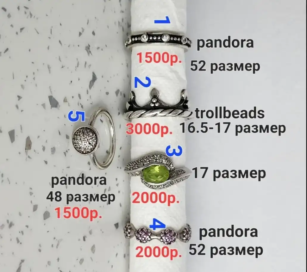 Кольца пандора trollbeads, фотография 1