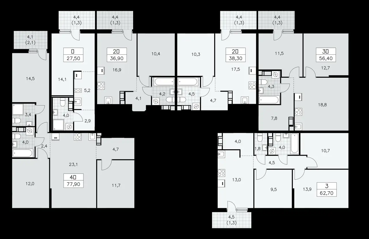 1-но комнатная квартира, 56,40 м², 5 эт., ЖК А101 Лаголово, фотография 1