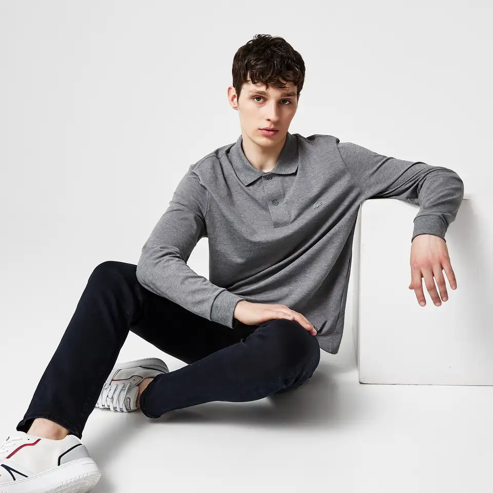 Мужское поло lacoste regular fit с длинным рукавом, фотография 3