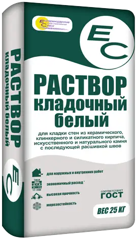 Белый кладочный раствор ЕС, 25кг, фотография 1