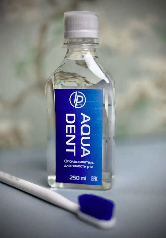 Ополаскиватель для полости рта AQUA DENT, без спирта, гипоаллергенный, 250 мл, фотография 1