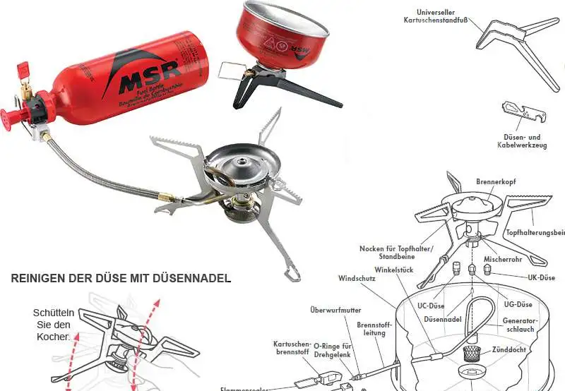 Мультитопливная горелка MSR WhisperLite Universal газ, бензин, керосин, фотография 1