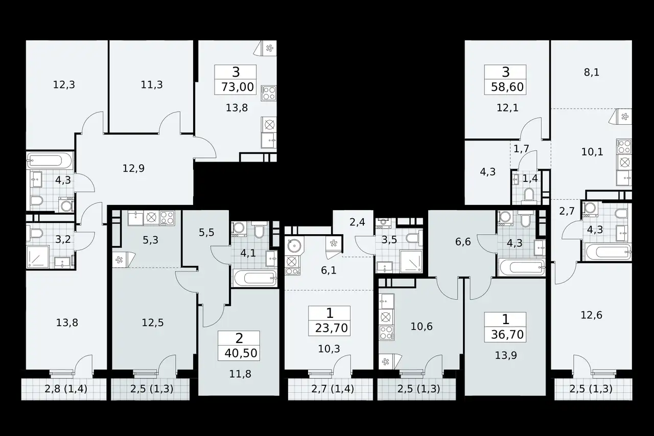 1-но комнатная квартира, 40,50 м², 14 эт., ЖК Прокшино, фотография 1