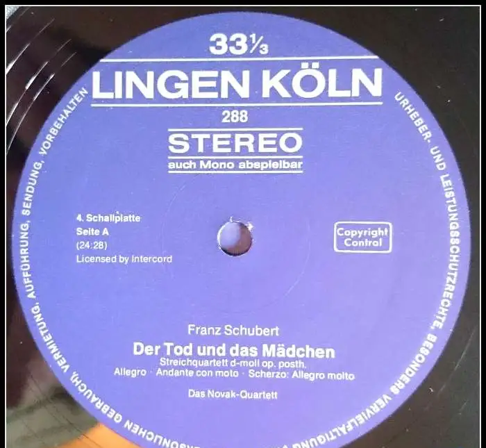 Франц Шуберт «Der Tod und das Madchen» LP, фотография 2