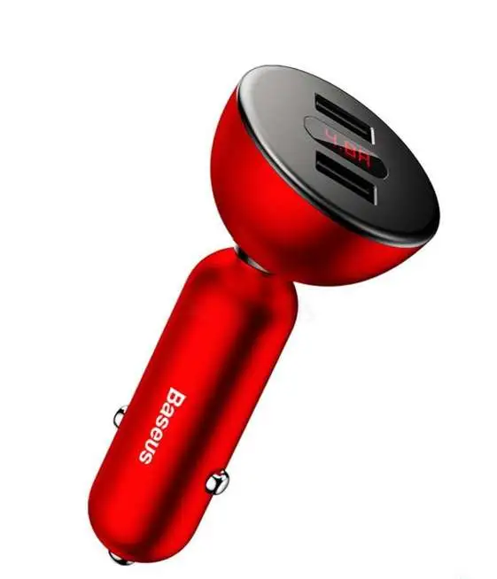 Автомобильное зарядное устройство Baseus 360°rotation Daul input Digital display Car Charger, фотография 5
