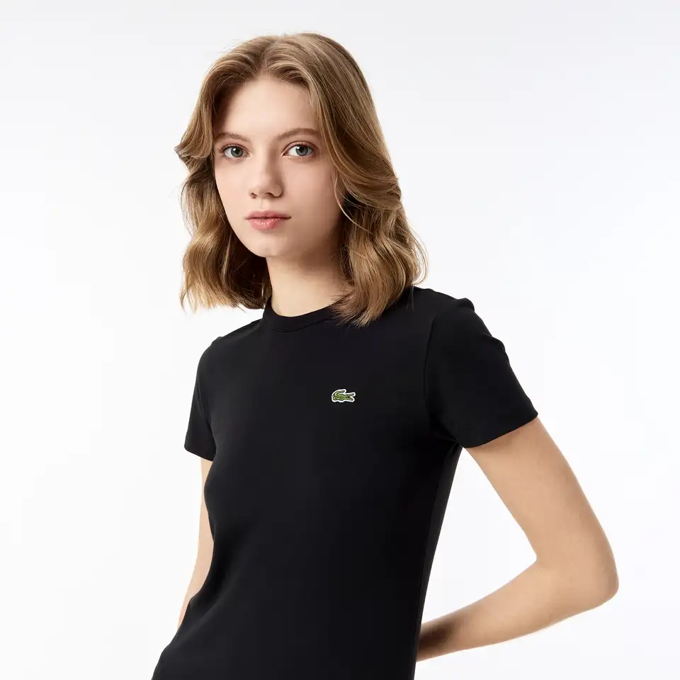 Женская хлопковая футболка lacoste relaxed fit, фотография 3