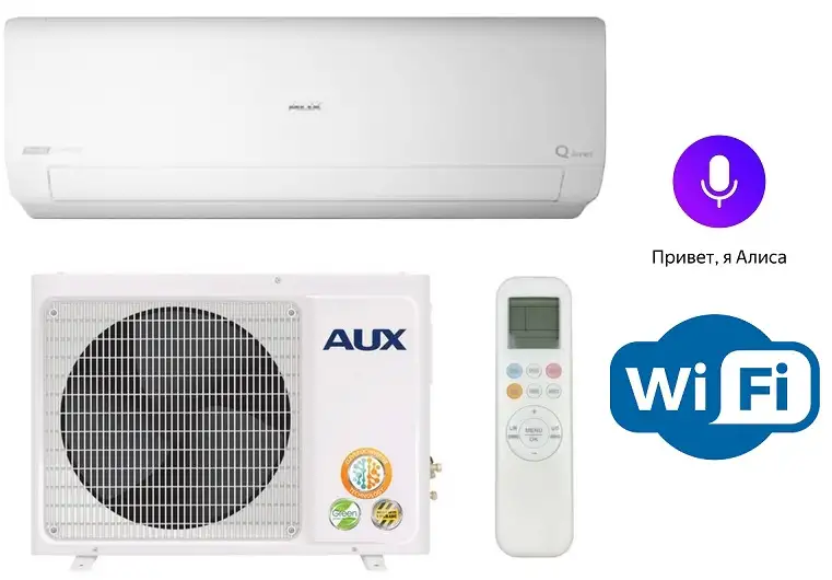 Инверторный настенный кондиционер AUX Q Smart ASW-H09A4HA-R2DIAS-H09A4HA-R2DI Алиса, WI-FI, фотография 1