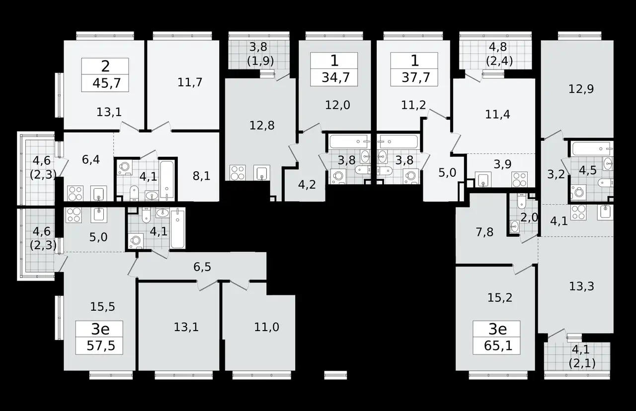 3-х комнатная квартира, 57,50 м², 6 эт., ЖК А101 Всеволожск, фотография 2