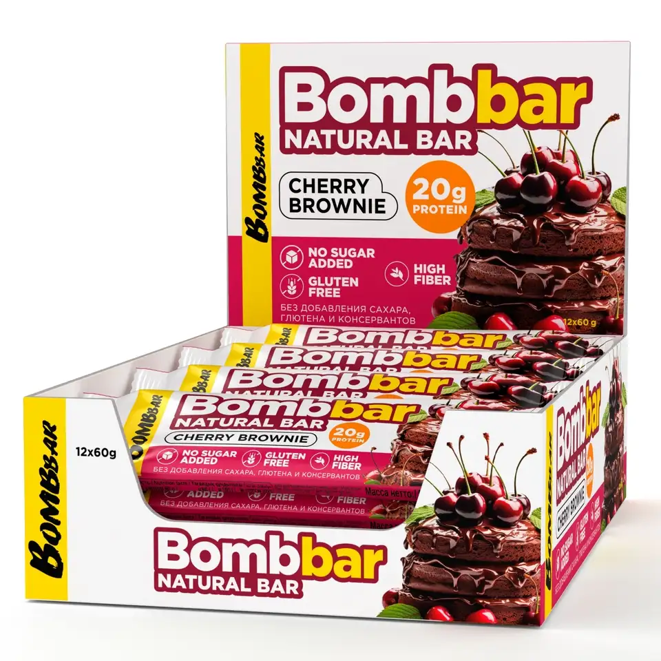 Протеиновый батончик bombbar - вишневый брауни, фотография 1