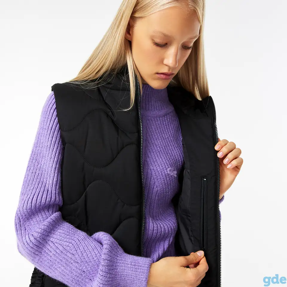 Женский стеганый удлинённый жилет lacoste, фотография 5