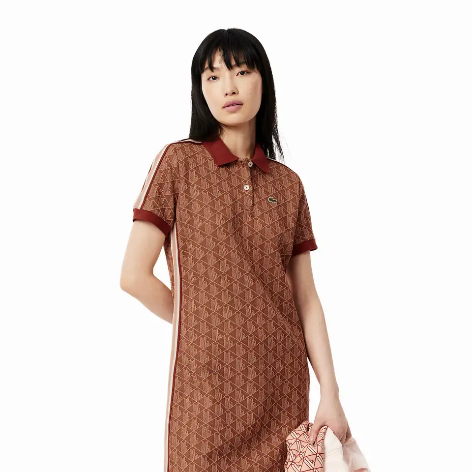 Женское облегающее платье-поло lacoste с монограммой, фотография 3