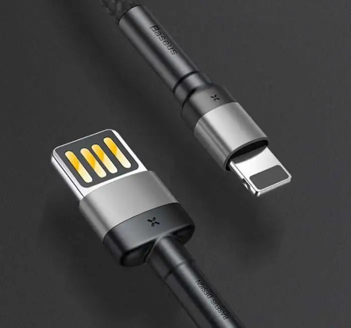 Кабель USB - Lightning 1м Baseus Cafule Special Edition - Черный/Серый, фотография 3