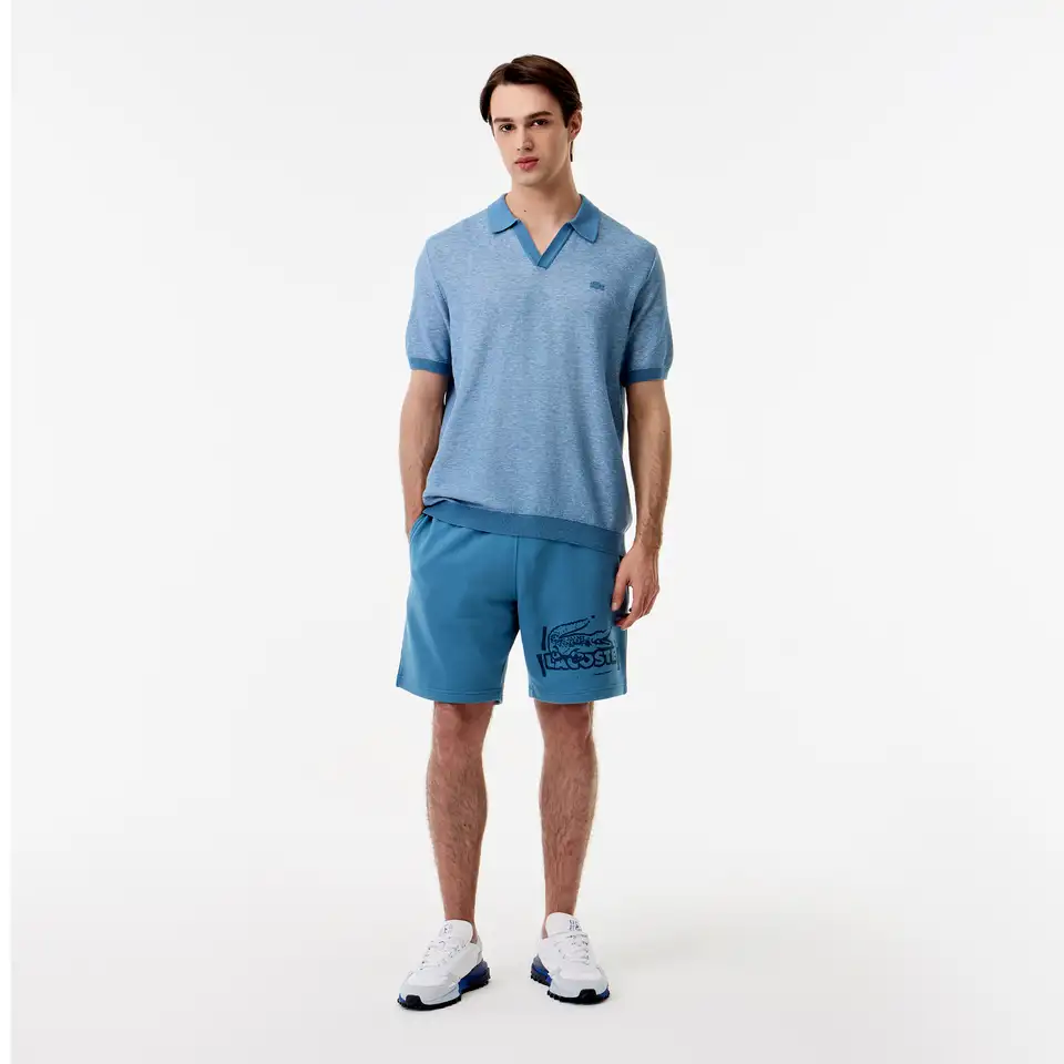 Мужское трикотажное поло lacoste из смеси органического хлопка и льна, фотография 4